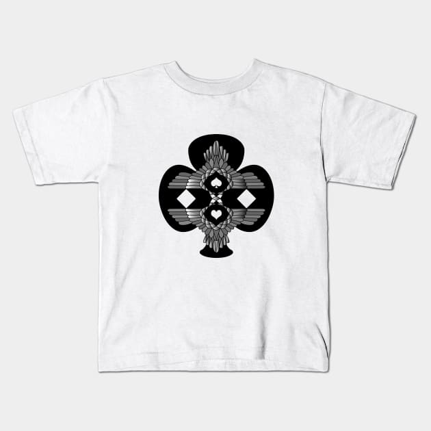 Playing Card Sign Doves Kids T-Shirt by emhoteb